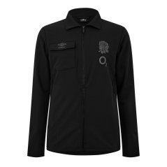 Umbro Men's England Rugby Presentation Long Sleeve Half Zip 2024 Jacket Black