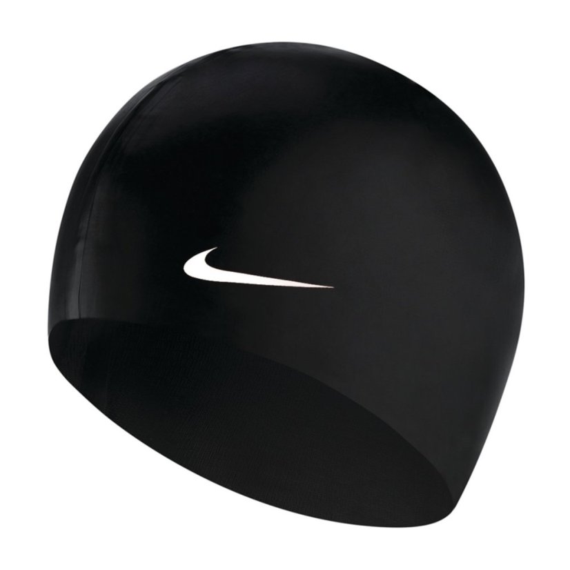 Nike Solid Silicone Swimming Cap Adults Black/White Nike Solid Silicone Swimming Cap Adults Black/White
