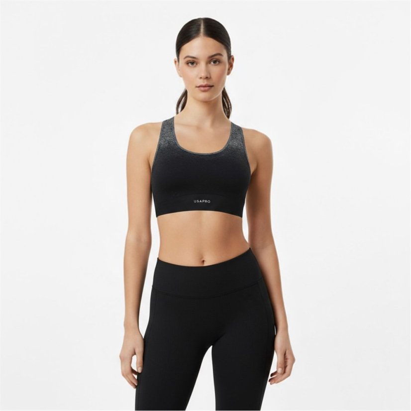 USA Pro Seamless Ombre Sports Bra Black/Grey