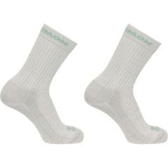 Salomon Heavyweight Crew 2 Pack Walking Socks Womens Grey/Green