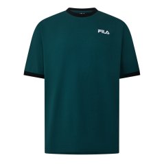 Fila Mens Aster Graphic Logo Ringer T-Shirt Mediterranea
