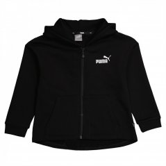 Puma Zipped Hooded Jacket Juniors Black/White