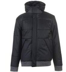 Lee Cooper Rib Padded Jacket Mens Black