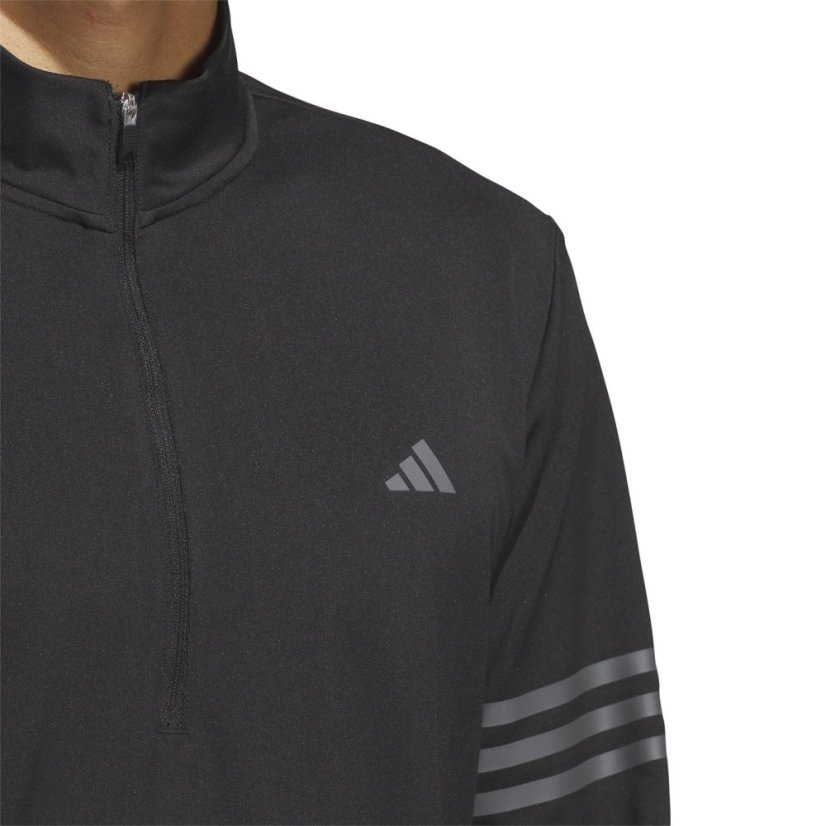 adidas 3 Stripe Zip Top Mens White/Black