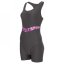 Slazenger Splice Boyleg Swimsuit Womens Grey/Purple