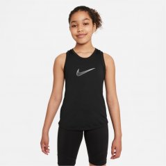 Nike One Dri Fit T Shirt Junior Girls Black/White