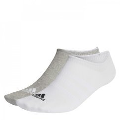 adidas Lightweight No Show Sock 3 Pack Unisex Adults Grey/White/Blck