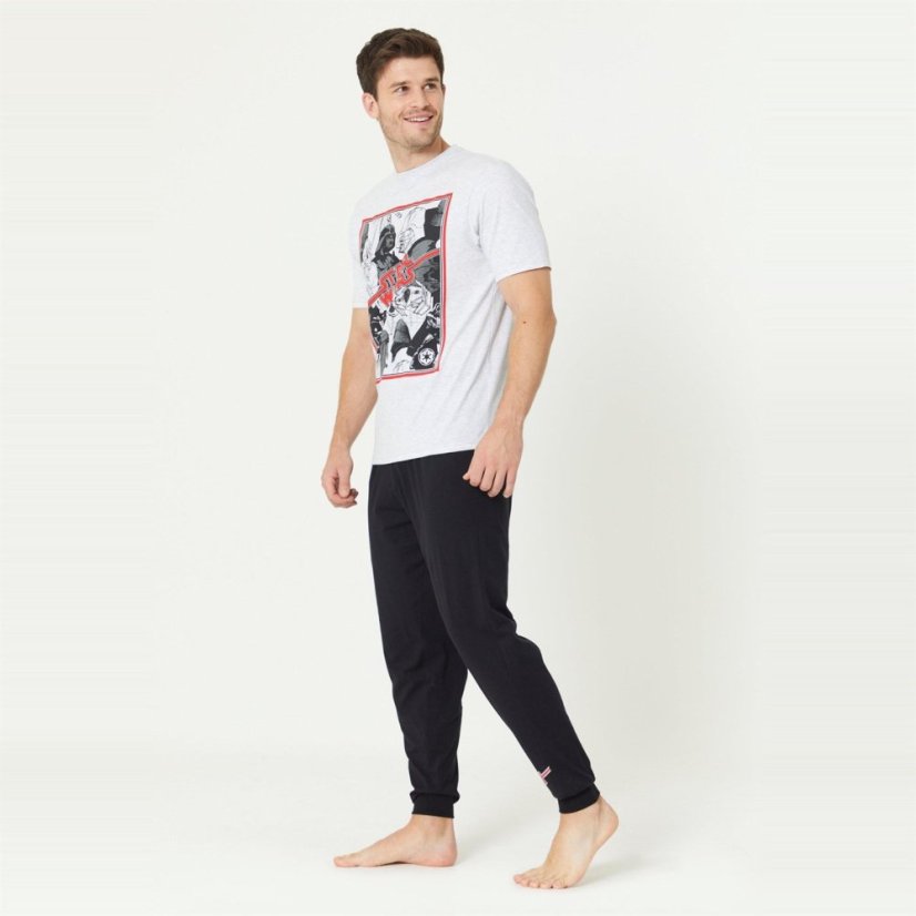 Character Mens Star Wars Short Sleeve Pj Set White/Black