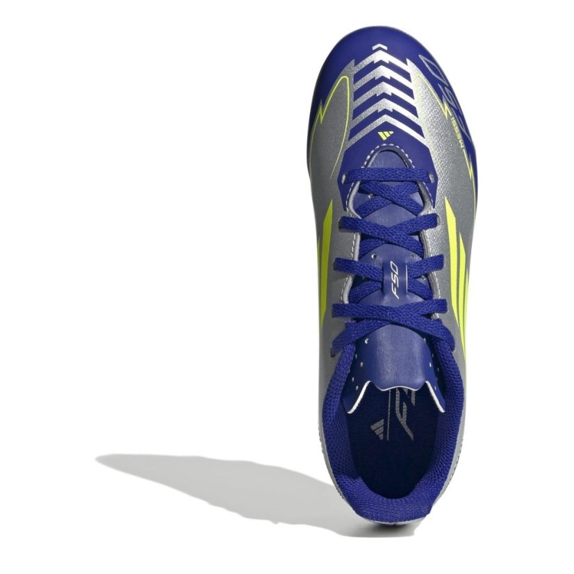 adidas F50 Club Childrens Firm Ground Football Boots Silver/Blue