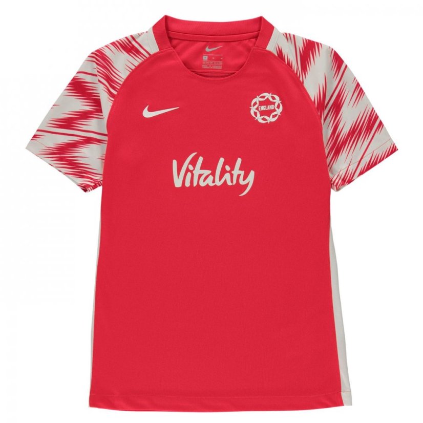 Nike England Netball Short Sleeve T Shirt Junior Red/White