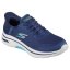 Skechers Go Walk Arch Fit 2.0 - Valenc Slip On Trainers Womens Navy/Aqua