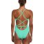 Nike Swim HydraStrong Lace-Up Tie-Back One-Piece Swimsuit Green Shock