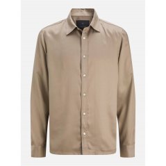 Jack and Jones Men's Jprblamilo Long Sleeve Plain Shirt Greige
