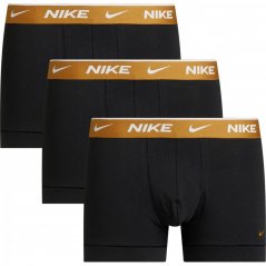 Nike 3 Pack Dri-FIT Essential Microfiber Trunks Mens Black/Gold