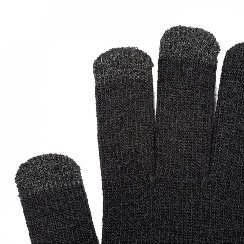 Lonsdale Knitted Gloves Mens Black