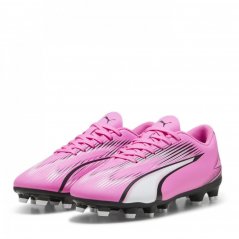 Puma Ultra Play Children Firm Ground Football Boots Pink/White/Blk