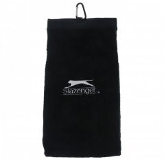 Slazenger Golf Bag Towel with Carabiner Clip Black