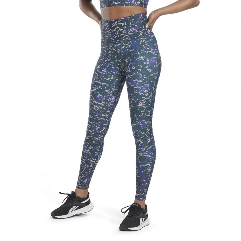 Reebok Lux 2.0 Speckle Modern Safari Leggings Womens Gym Legging Forgrn