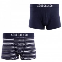 SoulCal 2 Pack Modal Boxer Shorts Navy