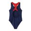 Slazenger Kids' Union Jack Racer Back One Piece Swimsuit Blue/Red/Wht