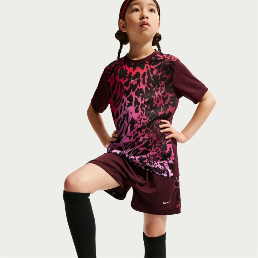 Nike Kids' Football Shorts Burgundy Print