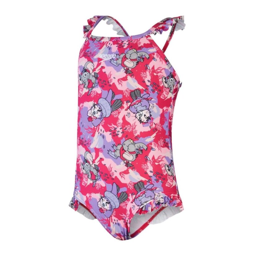 Speedo LTS DIGI FRILL COSTUME TRSP IF Pink