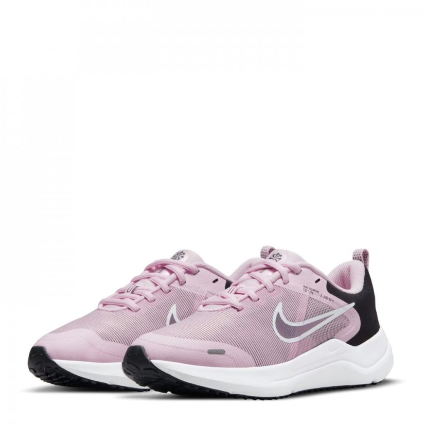 Nike Downshifter 12 Big Kids' Road Running Shoes Pink/Grey/Black