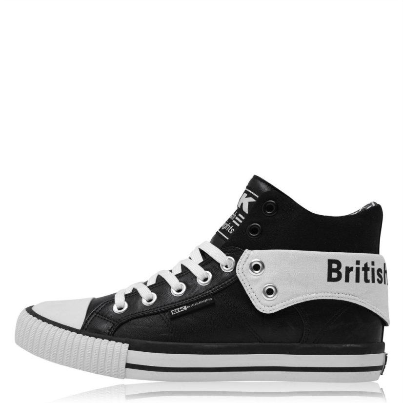 British Knights British Roco Fold PU Mens Shoes Black/White