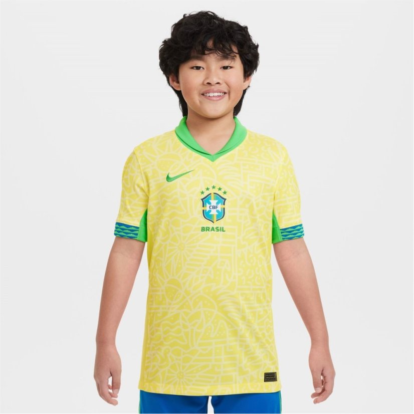 Nike Brazil Home Shirt 2024 Juniors Yellow