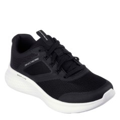 Skechers Qtr Hotmelt Overlay Mesh Lace-Up W Slip On Trainers Womens Black/White