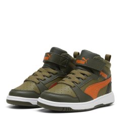 Puma Rebound V6 Mid Wtr Ac+ Ps Low-Top Trainers Boys Olive/Orange