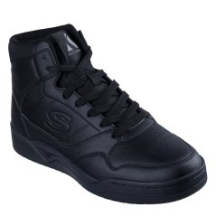 Skechers Dualeather Overlay High Top Fashion High-Top Trainers Mens Black/Black