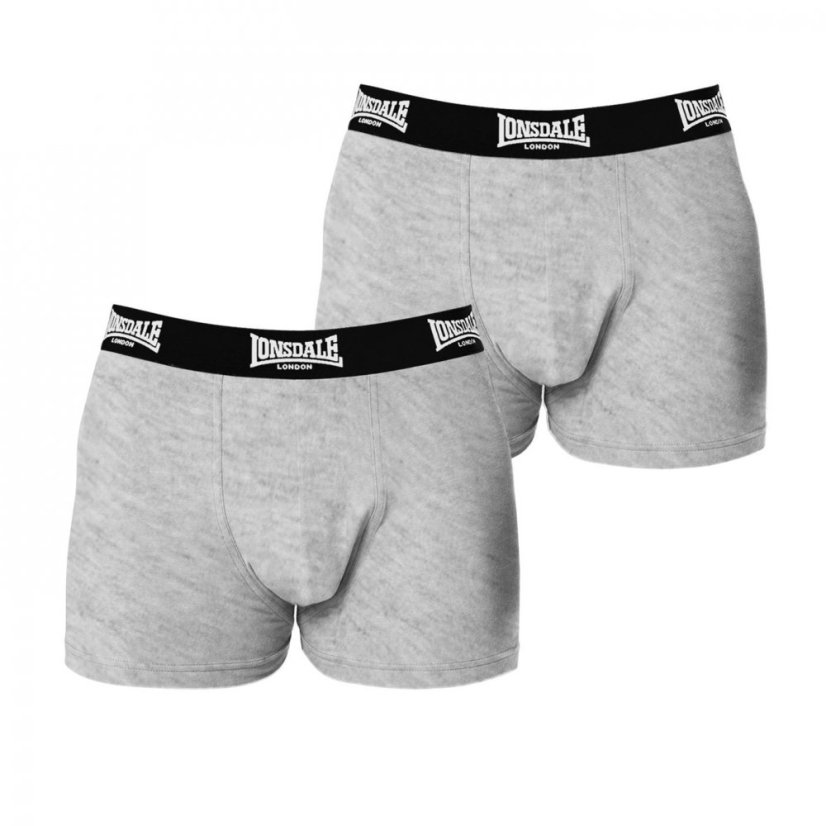 Lonsdale 2 Pack Trunk Mens Grey