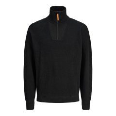 Jack and Jones Half Zip Knit Mens Black