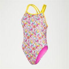 Speedo Women's Alov Digi Starbk One Piece Swimsuit Yellow/Pink
