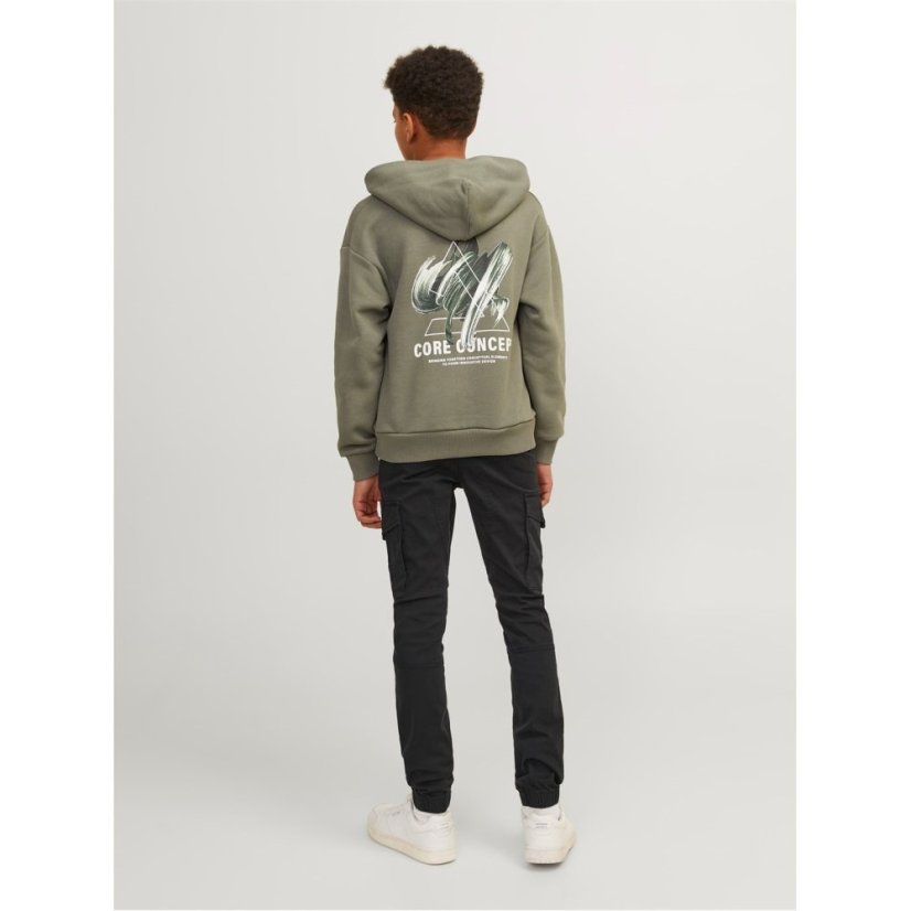 Jack and Jones Paul Flake Slim Stretch Cuffed Cargo Pants Junior Black