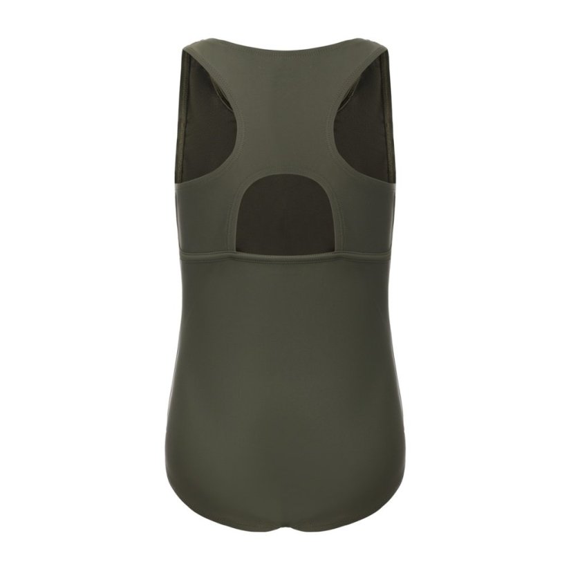 Slazenger LYCRA® XTRA LIFE™ Racer Back Swimsuit Girls Khaki