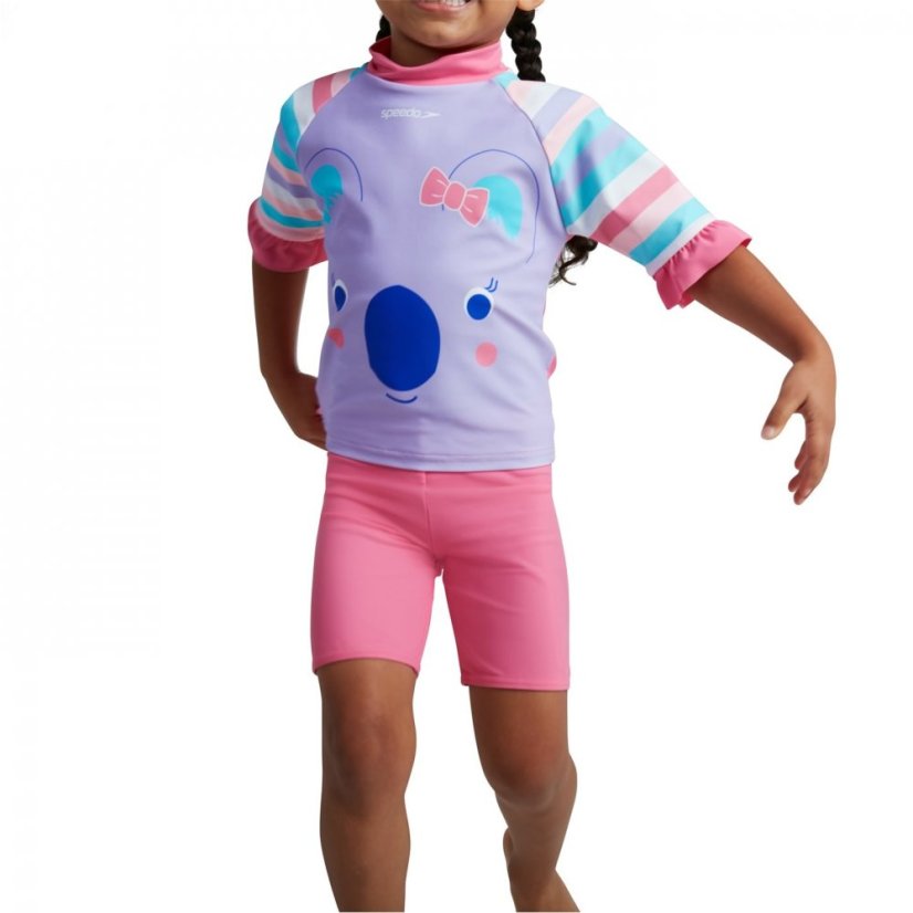 Speedo Koko Koala Sun Protection & Top Set Infant Pink/Blue