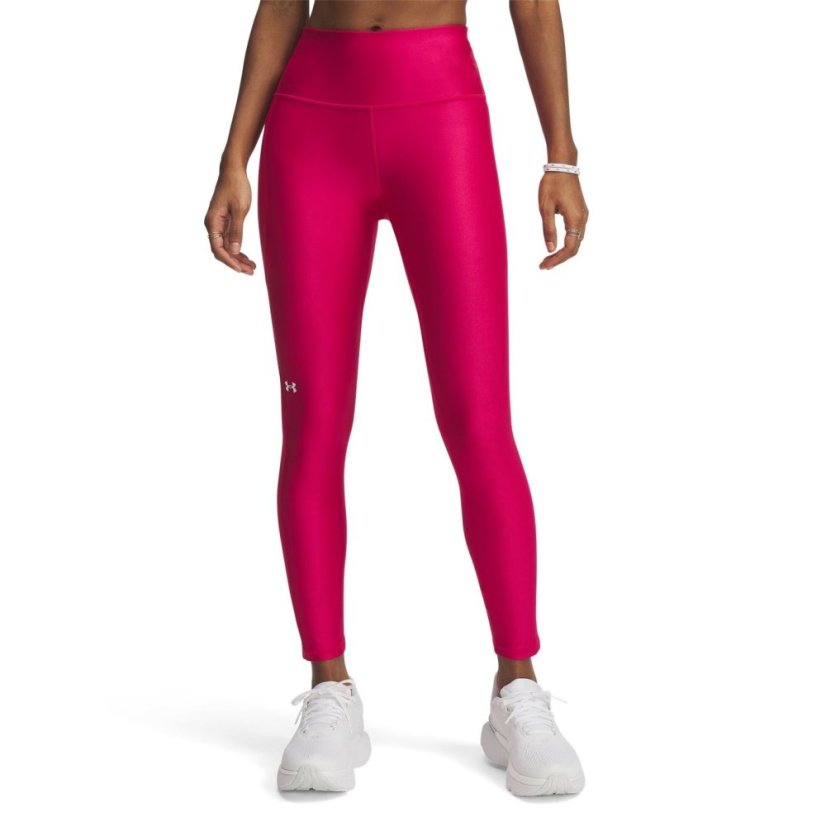 Under Armour Tech No-Slip Waistband Ankle Leggings Womens Fuchsia/White