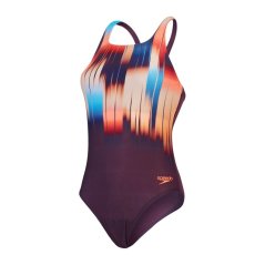 Speedo Digital Printed Medalist Swimsuit Womens Plum/Red