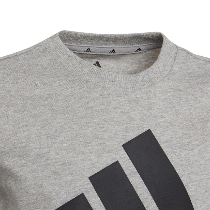 adidas Logo T Shirt Junior Gry/Blk