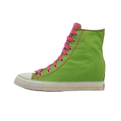 Daddy's Money Glitter Bomb Wedge Heel Hi Tops Ladies Lime