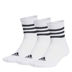 adidas 3-Stripes Cushioned Sportswear Socks 3 Pairs Womens White/Black