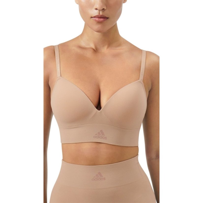 adidas Active Seamless Micro Stretch Wireless Bra Toasted Almond