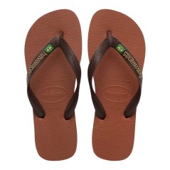 Havaianas Brasil Logo Flip Flops Rust/Coffee