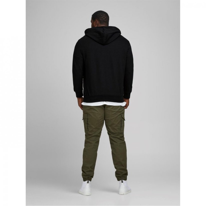 Jack and Jones Zip Up Hoodie Mens Plus Size Black