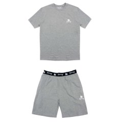 Money Lounger Elasticated Short Twin Set Grey Melange