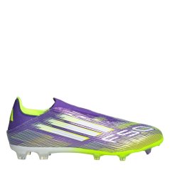 adidas F50 League Laceless Adults Firm Ground Football Boots Purple/White