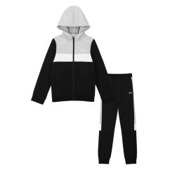 Slazenger Fleece Full Zip Track Suit Junior Black