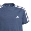 adidas Stripe Essentials T-Shirt Junior Navy Marl/White